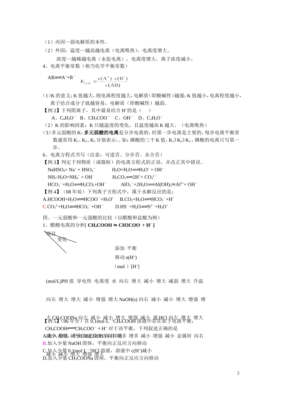 弱电解质的电离平衡_第2页