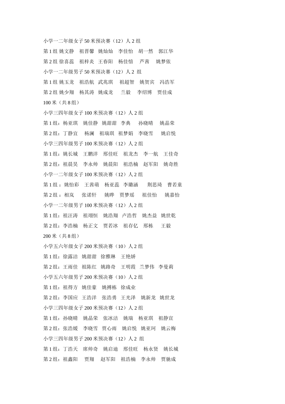 2012-2013年鲁庄小学运动会秩序册_第2页