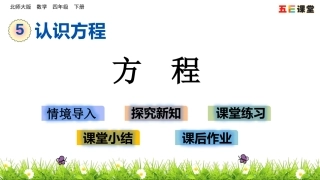 认识等式和方程
