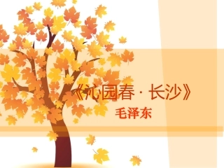 《沁园春·长沙》教案