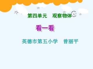 小学数学北师大2011课标版四年级观察物体《看一看》