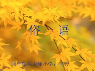 (西师大版)二年级语文上册课件-俗语