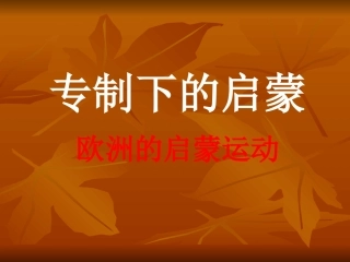 6-3-专制下的启蒙