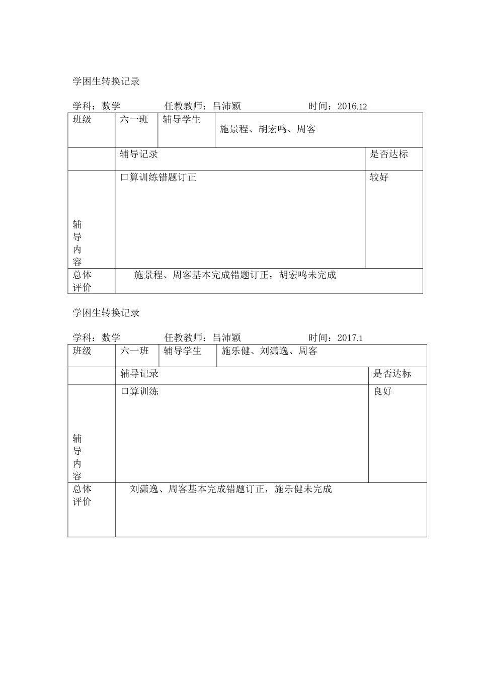 62数学学困生辅导记录_第3页