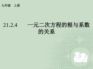 一元二次方程根与系数的关系.2.4