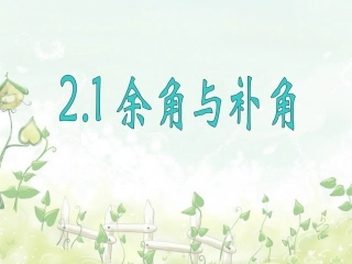 对顶角、余角和补角