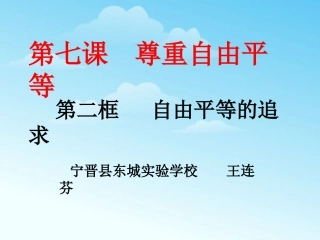 自由平等的追求