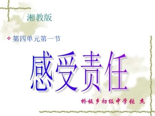 湘师版八年级上册第四单元第一节感受责任(共18张PPT)