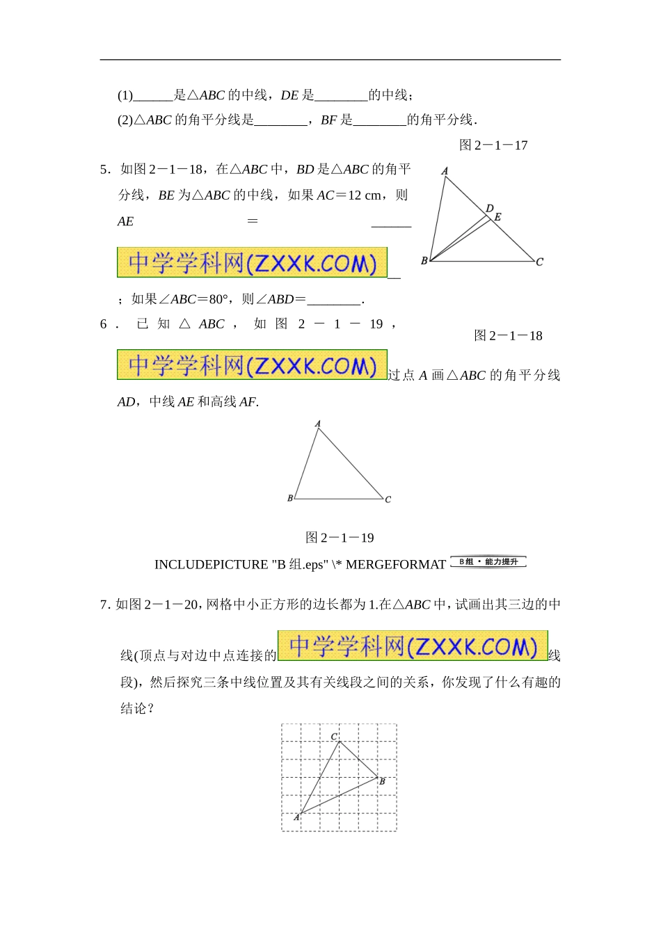 2.1.2-第2课时-三角形的高、角平分线、中线_第2页