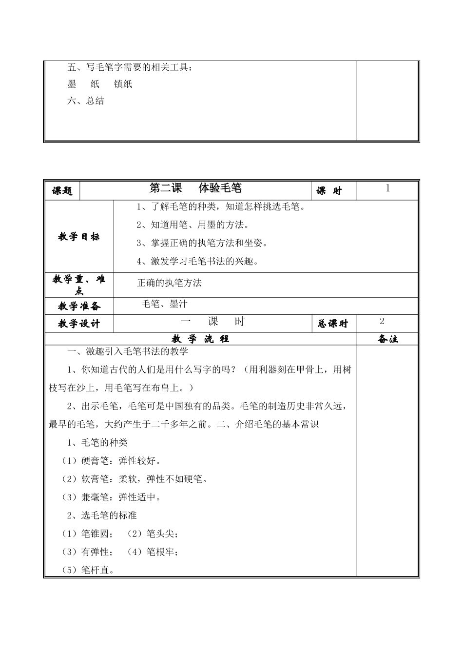 2014三年级下册写字课教案1-4课_第2页