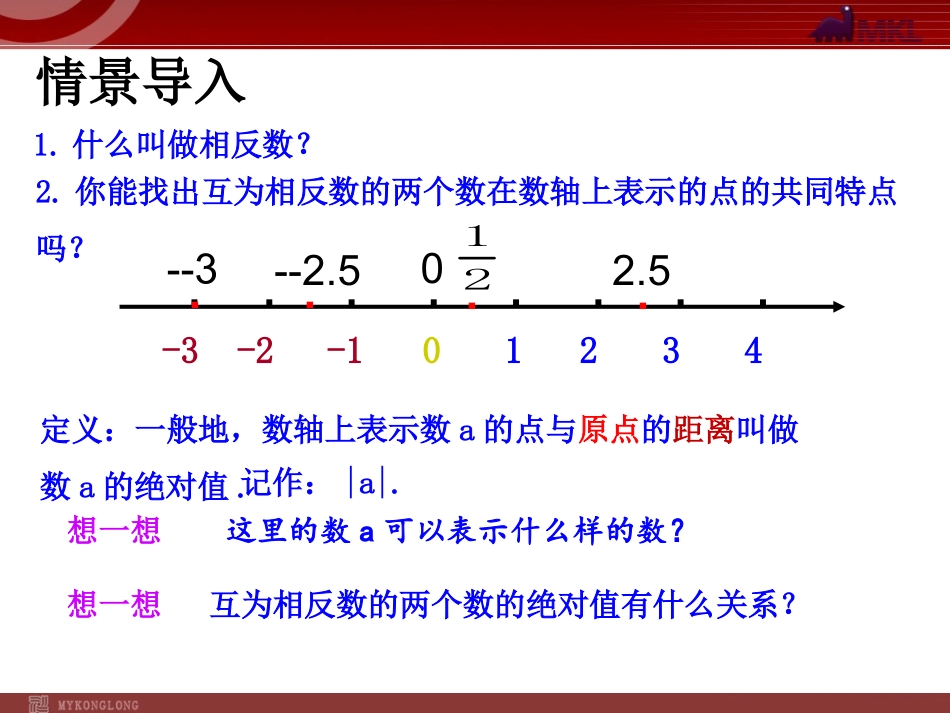 有理数的绝对值一.2.4--绝对值--第1课时_第3页