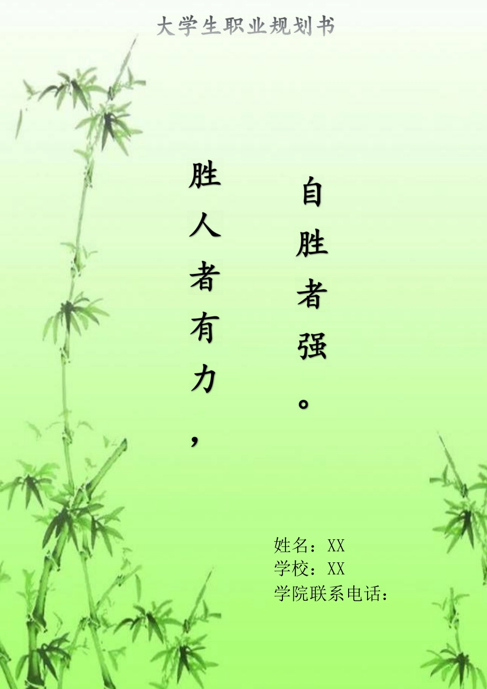 财务管理类专业职业生涯规划_第1页