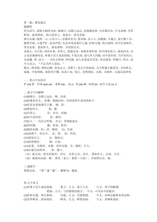桃花源记和承天寺夜游复习资料