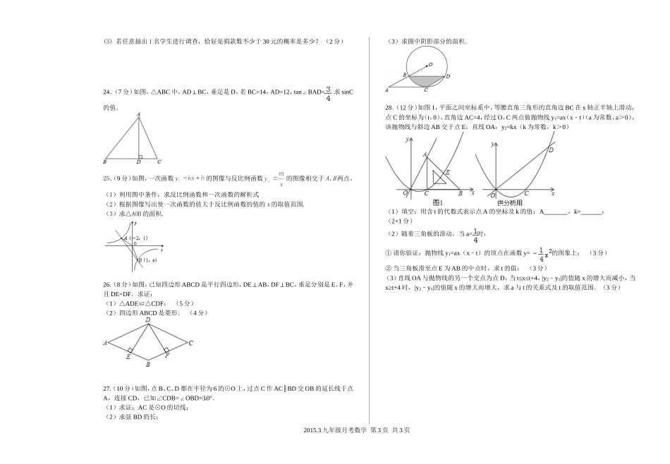 2015.3月数学月考试卷_第3页