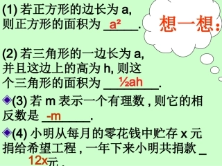 数学：33《整式(1)》课件(华东师大版七年级上)