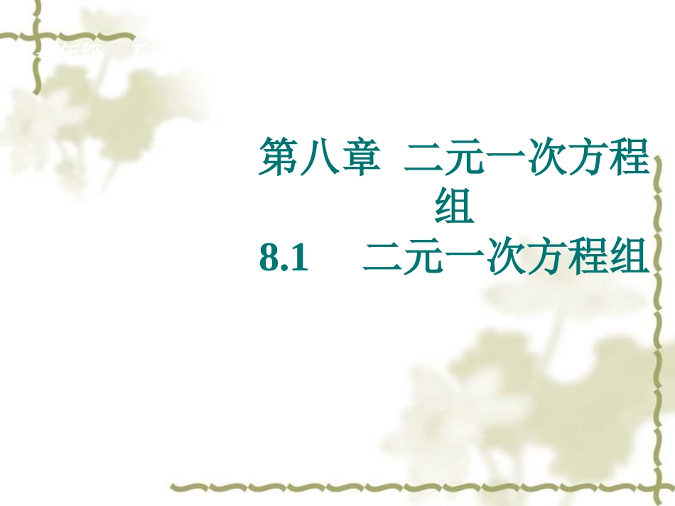 二元一次方程组.1《二元一次方程组》教学课件13张_第1页