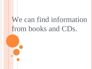 Unit2WecanfindinformationfrombooksandCDs.