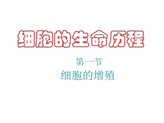 第一节细胞的增殖
