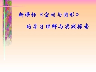 新课标《空间与图形》