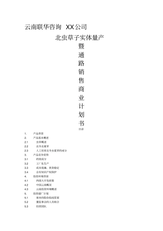 云南联华咨询有限公司商业计划书-文档