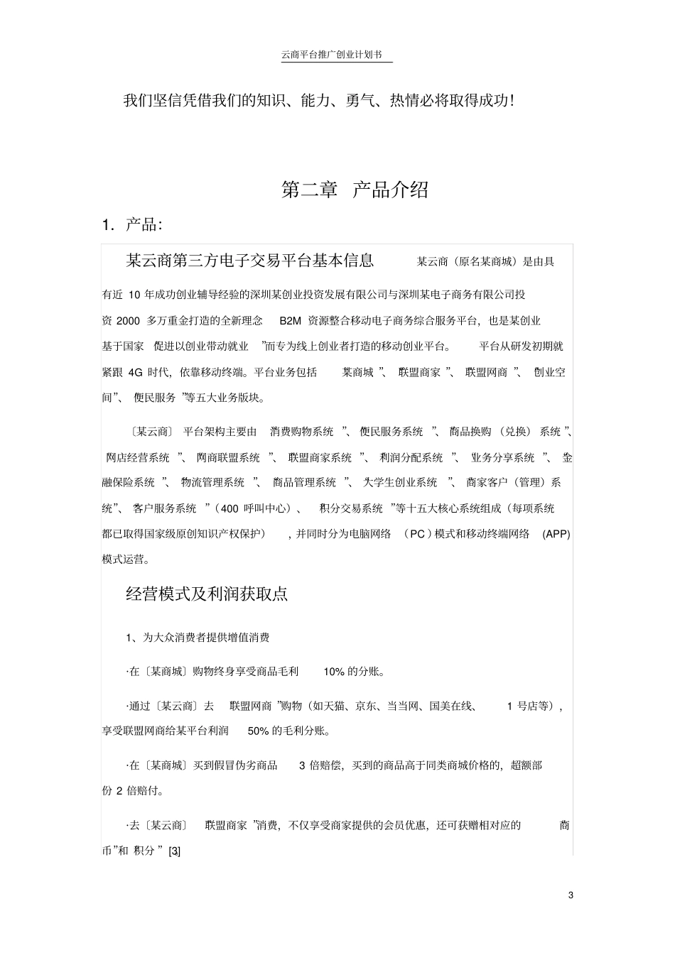 云商平台推广创业计划书_第3页