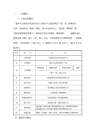 云阳鲁班奖汇报资料