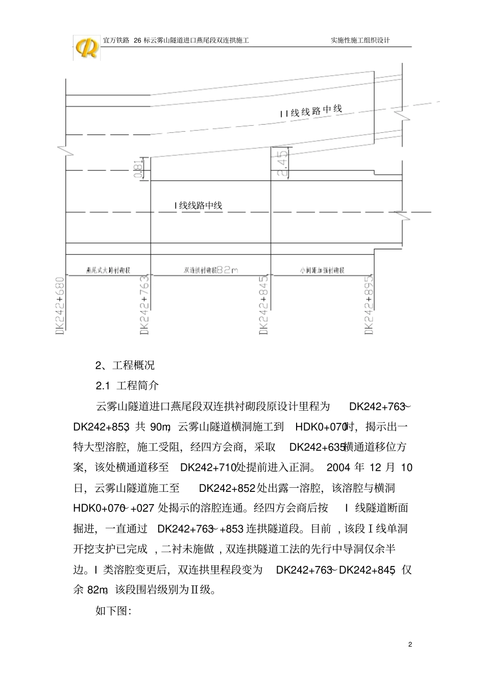 云雾山道进口燕尾段连拱隧道施工组织设计_第2页
