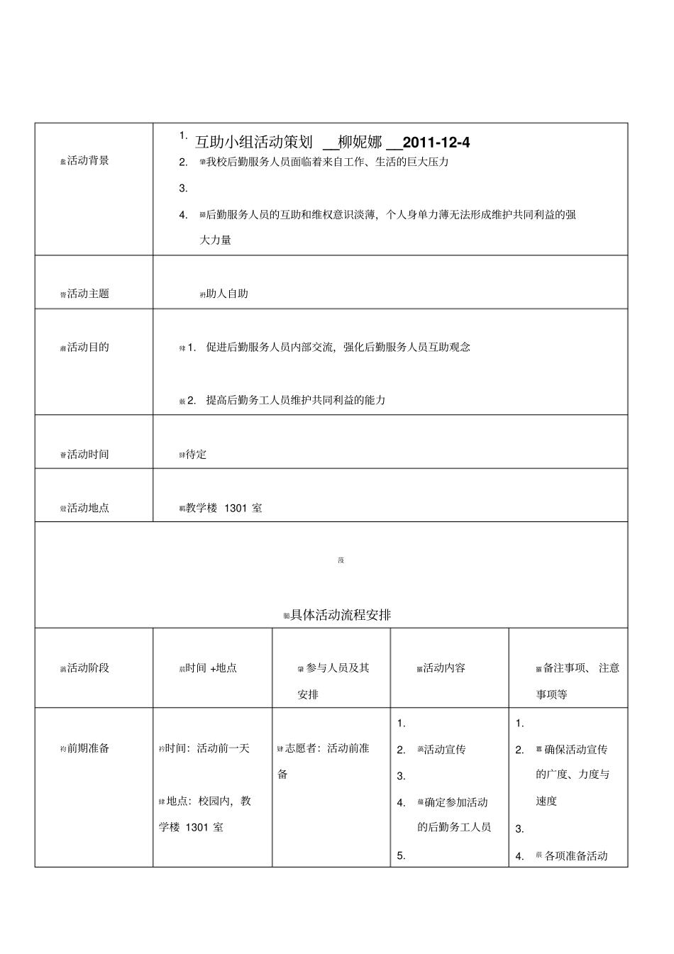 互助小组活动策划_第1页