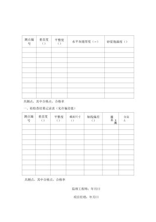 主体结构检查记录