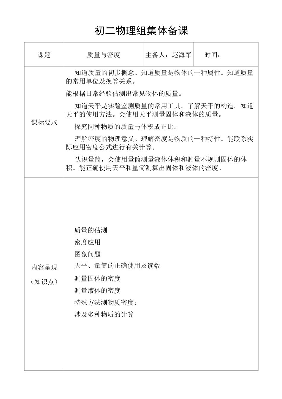 集体备课之一 质量与密度_第1页