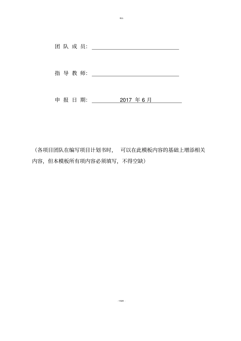 互联网+大学生创新创业大赛项目计划书格式_第2页