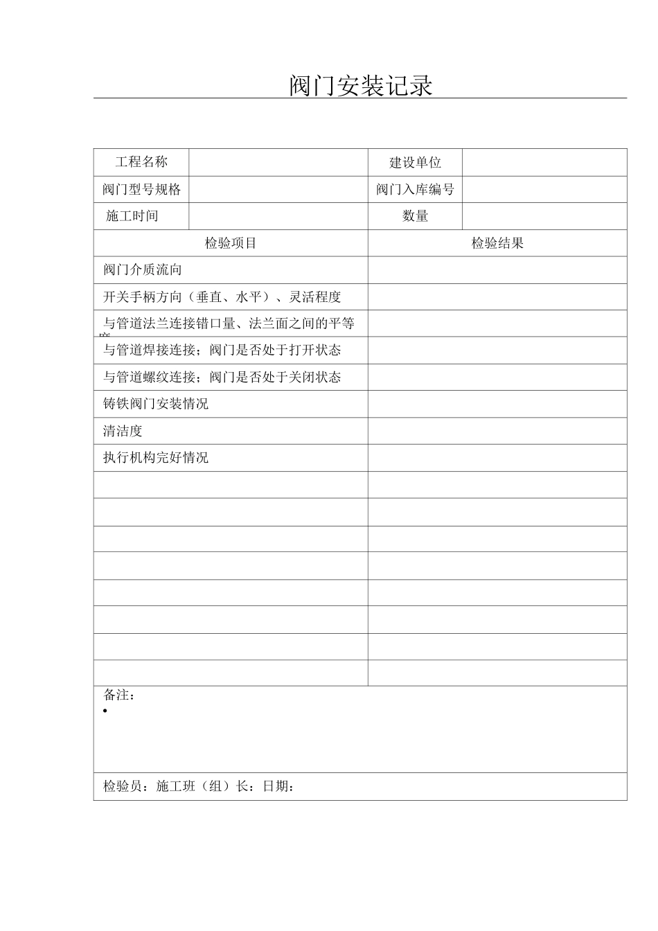 阀门安装记录_第2页