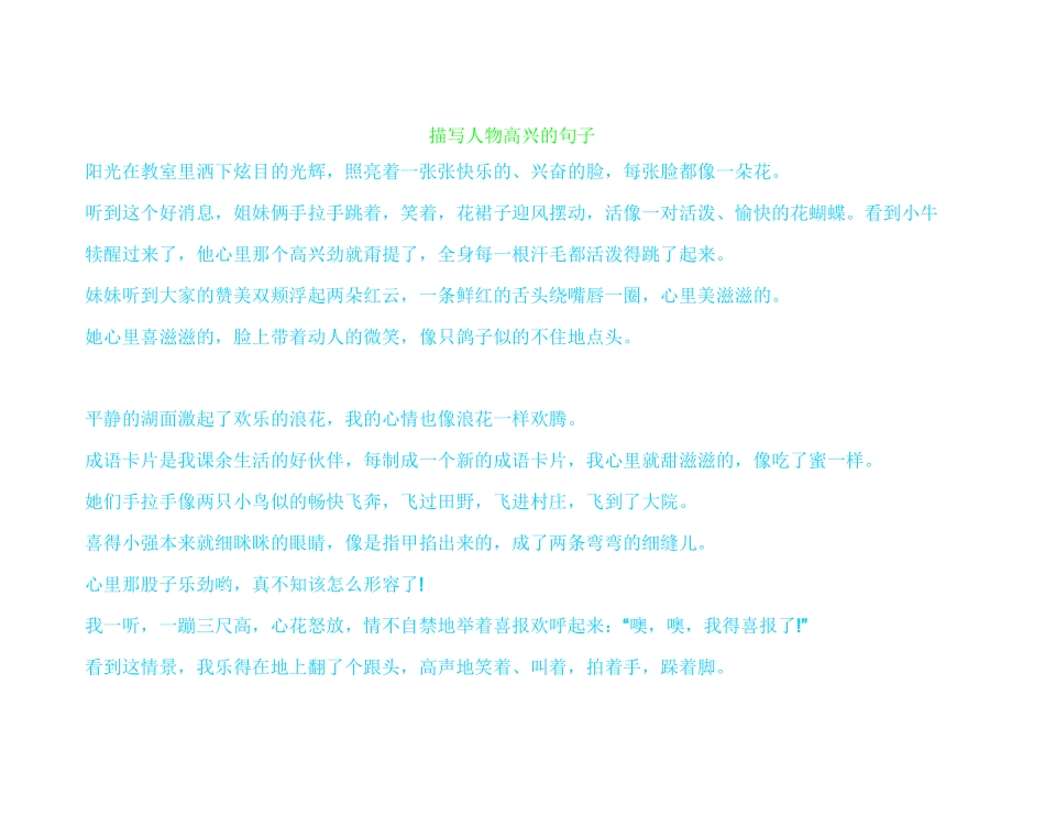 描写人物高兴句子_第1页