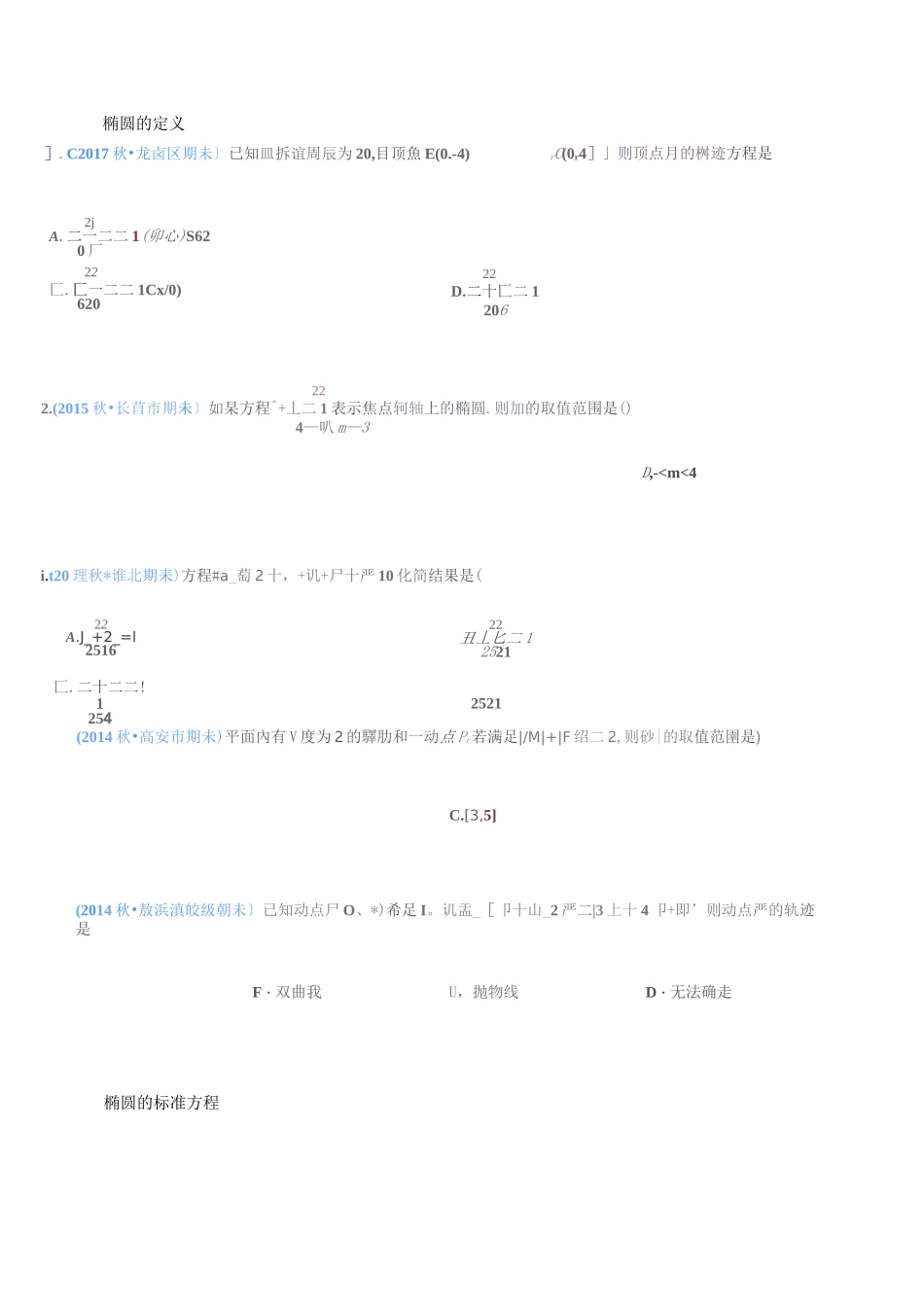 椭圆分类练习经典习题_第1页