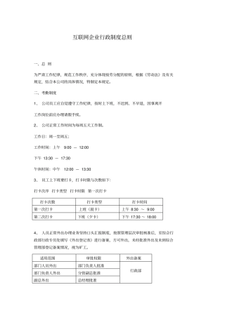 互联网企业行政制度x
