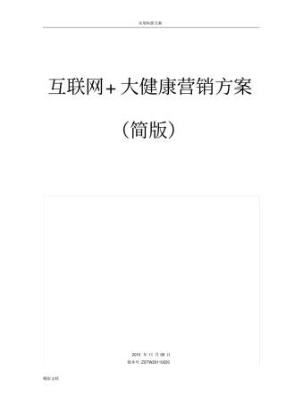 互联网大健康营销方案设计