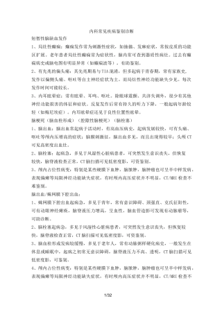 常见疾病鉴别诊断