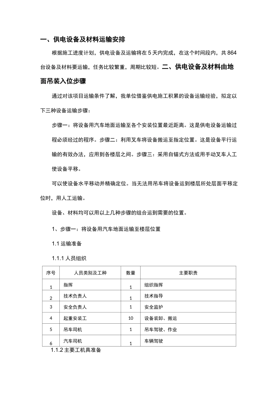 设备产品运输方案_第1页