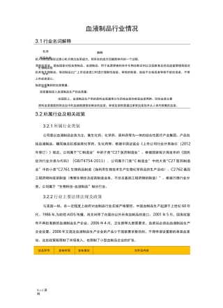 血液制品行业情况