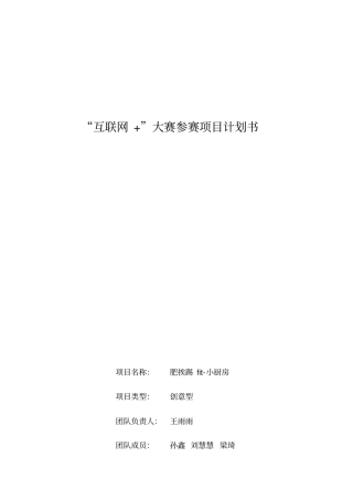 互联网项目计划书