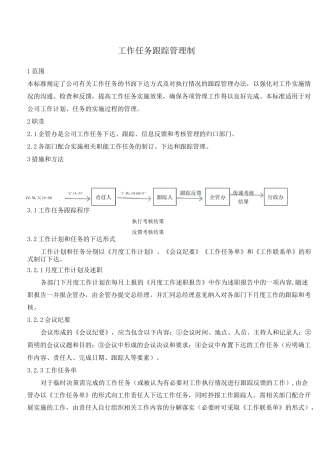 工作任务跟踪管理制度