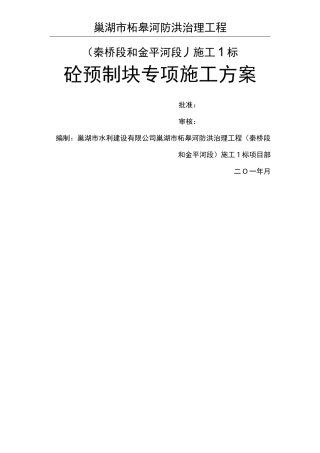 混凝土预制块体专项现场施工方法