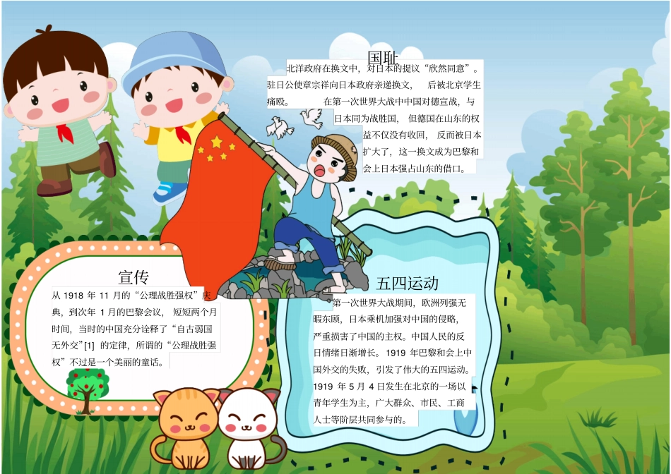 五四青年节校园小报手抄报模板_第1页