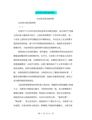 五好团支部申报材料【可编辑版】