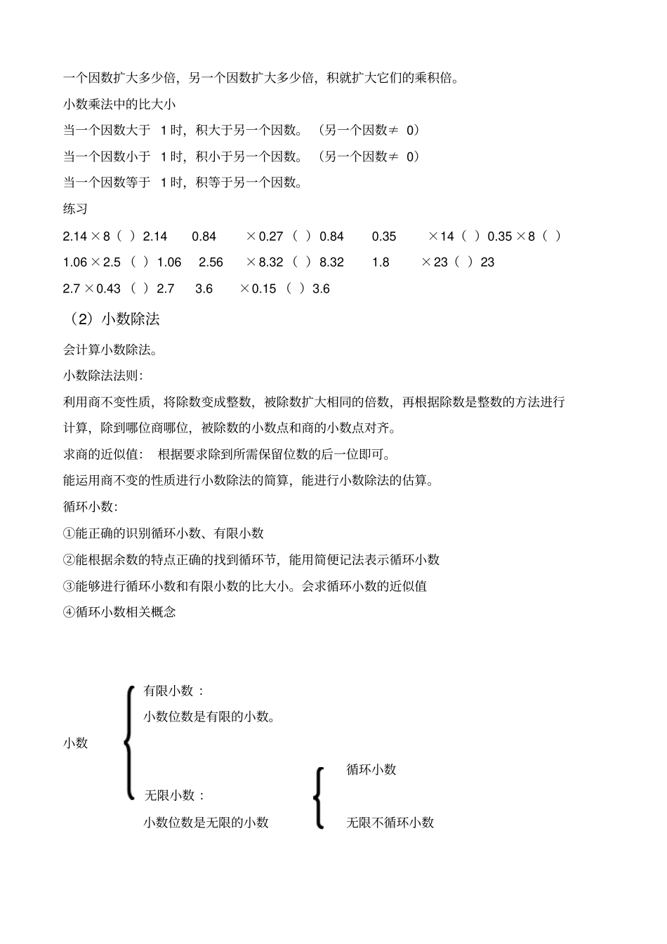 五年级上册数学小数乘除法知识点整理_第2页