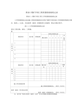 煤矿井巷工程质量验收规范(新表格)