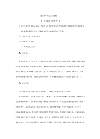 叶的形态与结构