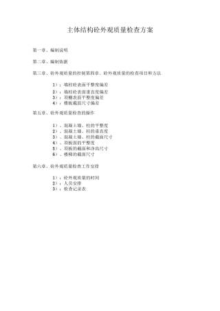 主体结构砼外观质量检查方案