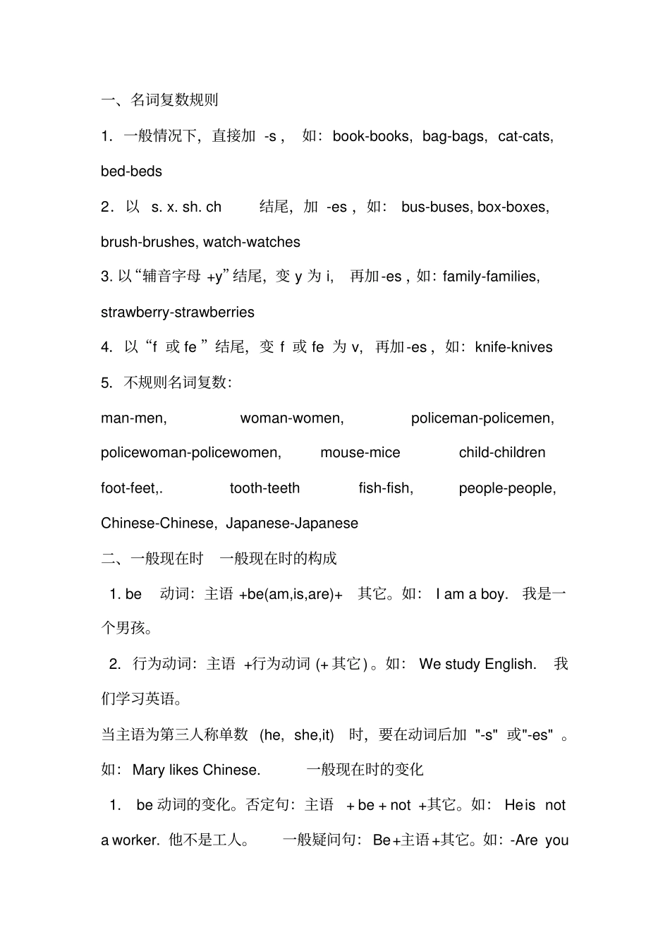 五年级下册英语语法练习_第1页