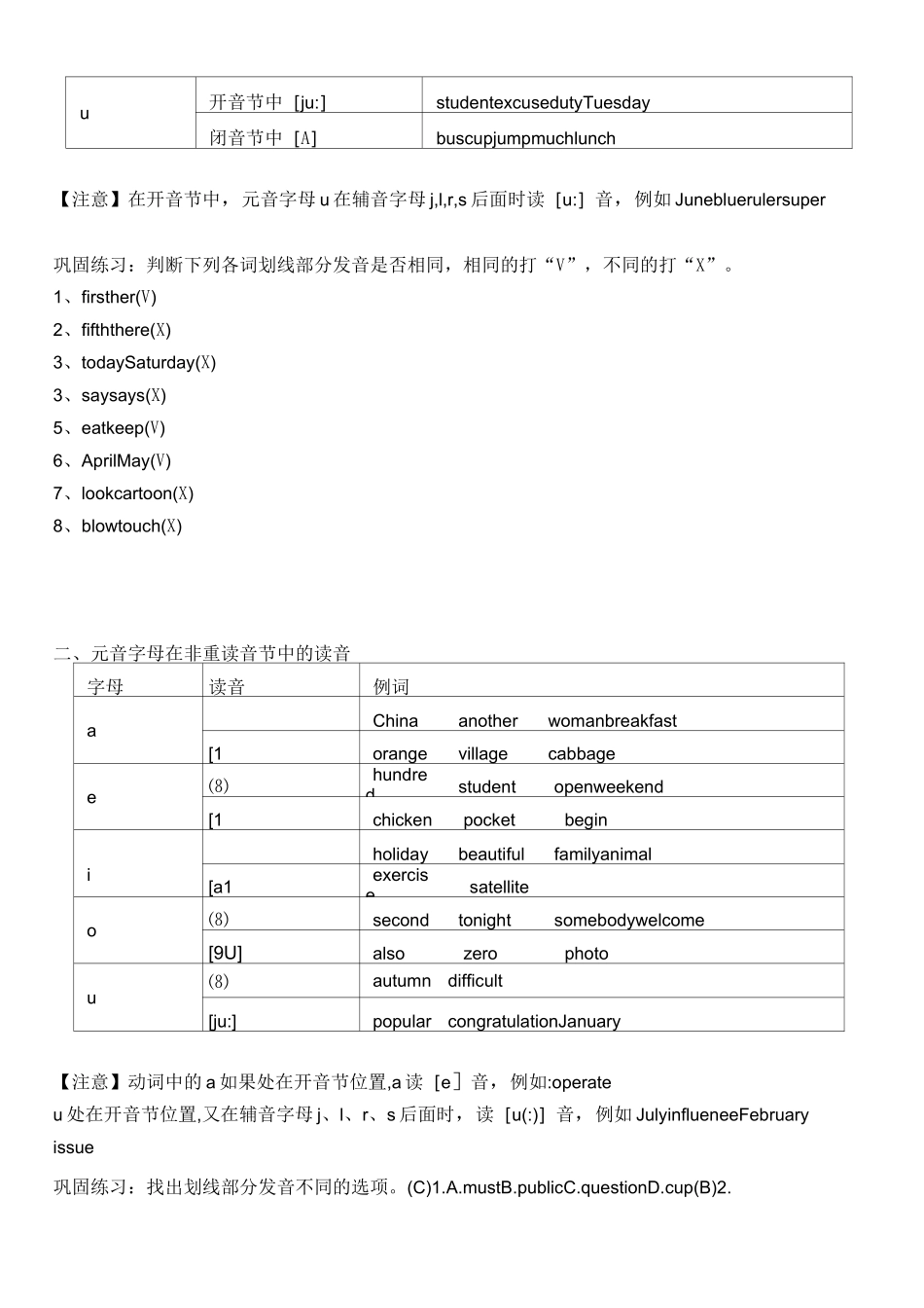 小升初英语题型分类讲义-辨音题教案_第2页
